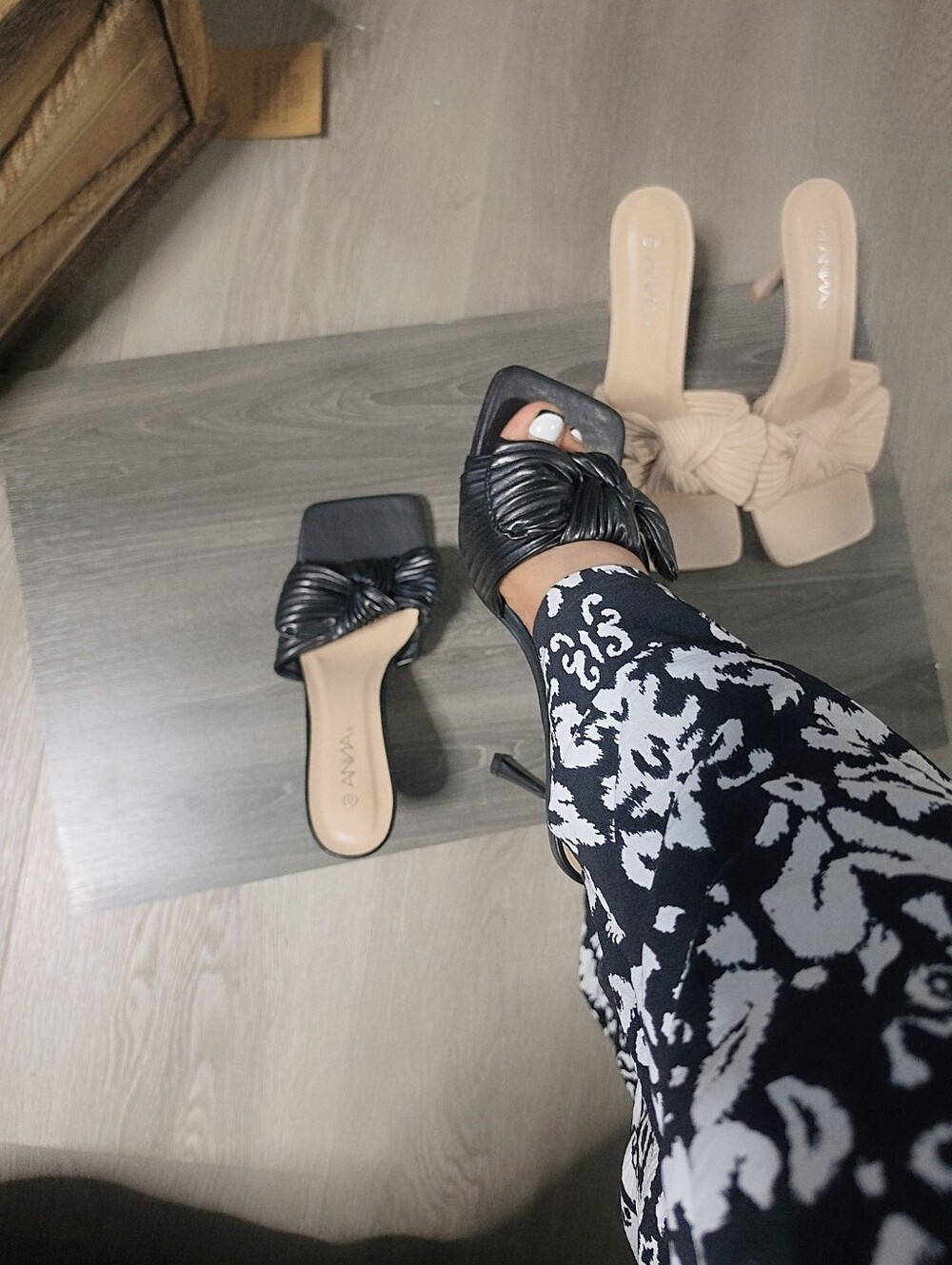 Bow Square Toe Slide heel - Picture 3 of 7